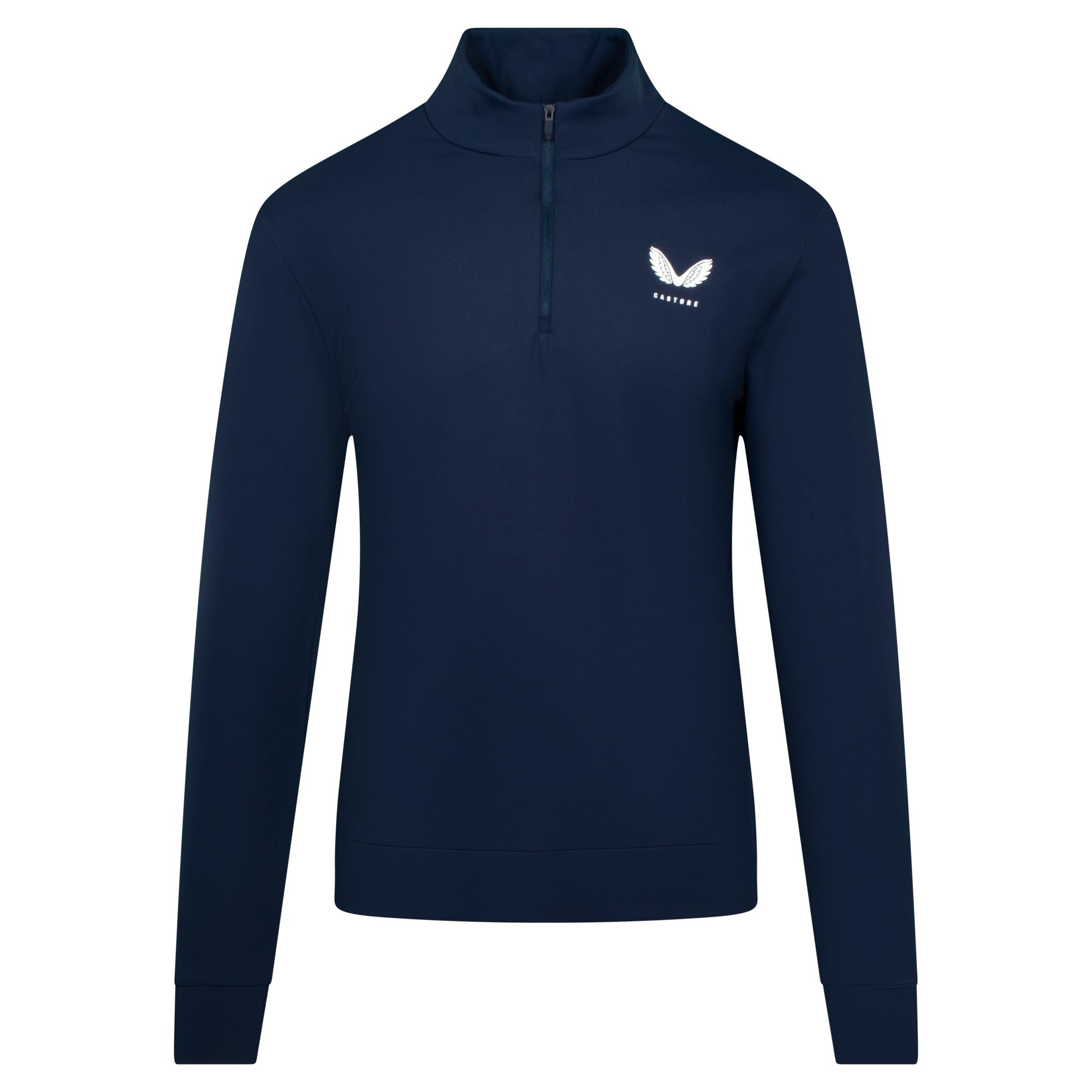 Castore Classic Zip Mock Neck Mens Golf Mid Layer Mid Night Navy